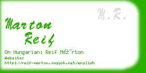 marton reif business card